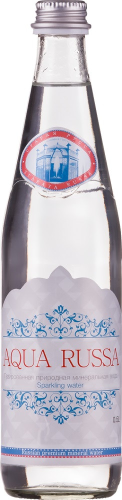Aqua Russa Sparkling Glass 0.5 л | Аква Русса газированная в стеклянной бутылке 500 мл