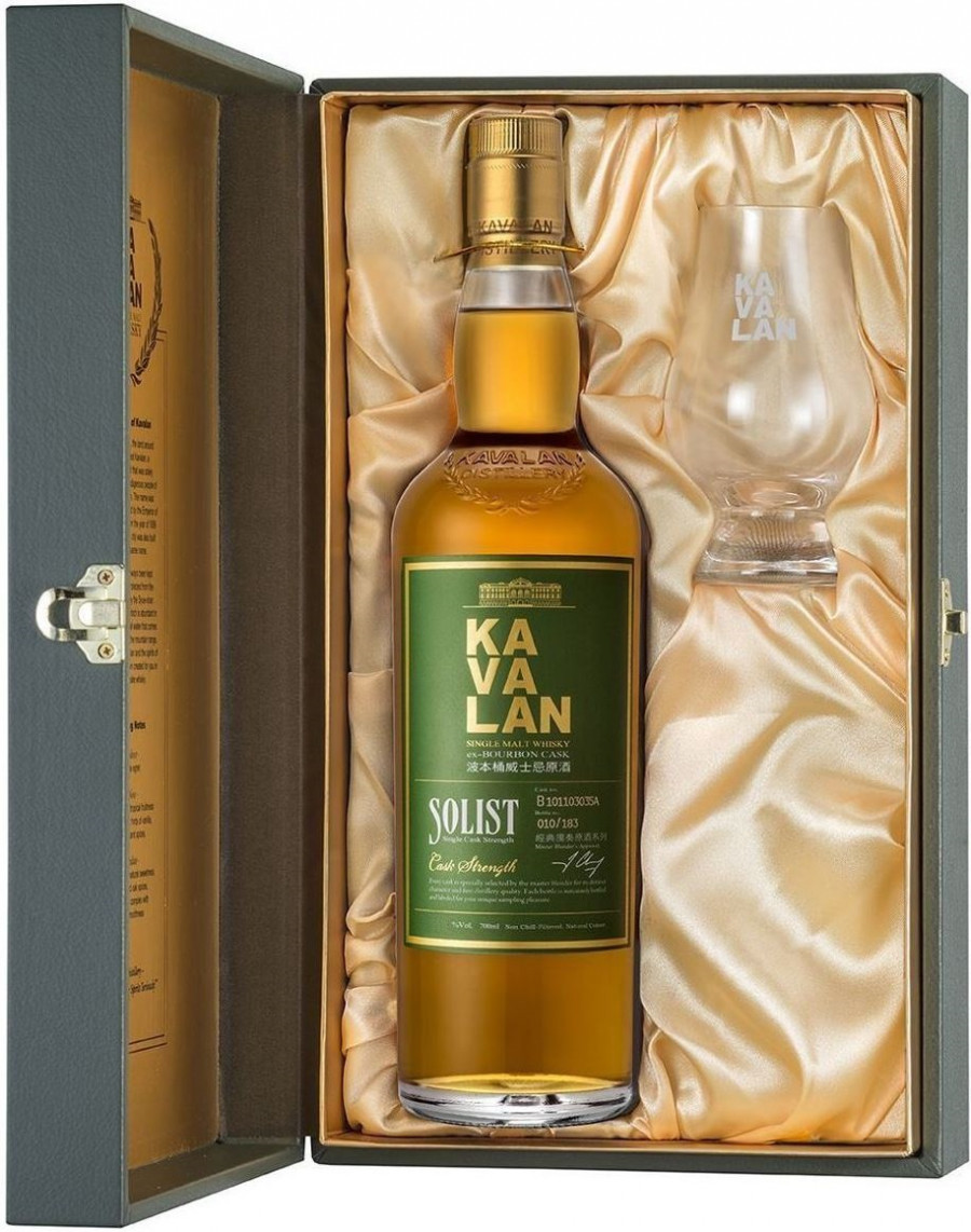 Купить Kavalan Solist Ex-Bourbon Cask gift box with glass в Москве