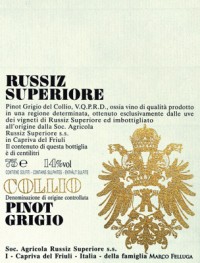 Collio Pinot Grigio DOC | Руссиц Супериоре Пино Гриджио Коллио 750 мл