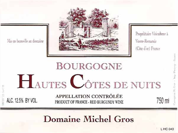 Domaine Michel Gros, Bourgogne Hautes Cotes de Nuits | Домен Мишель Гро, Бургонь От Кот де Нюи