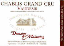 Купить Domaine des Malandes Chablis Grand Cru Vaudesir AOC в Москве
