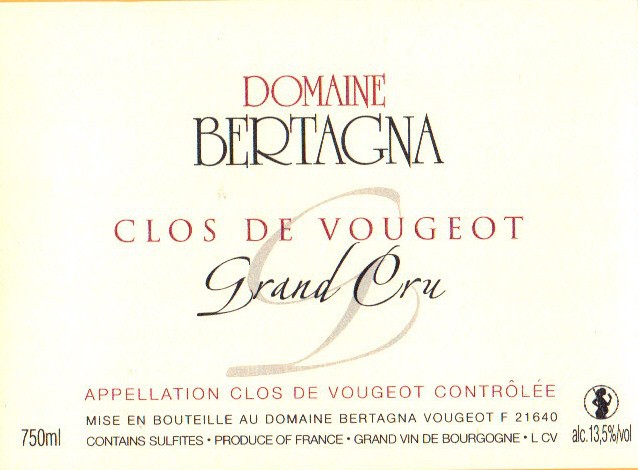 Domaine Bertagna Clos de Vougeot Grand Cru | Домен Бертанья Кло де Вужо Гран Крю