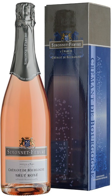 Simonnet-Febvre, Cremant de Bourgogne, Brut, Rose, gift box