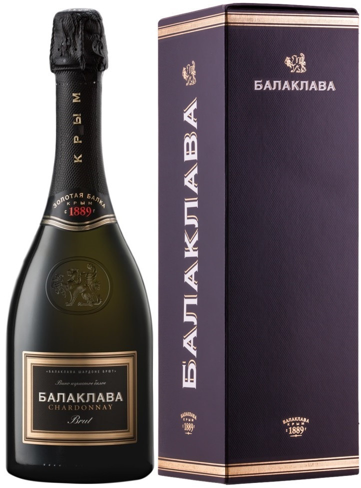 Wine Balaklava Chardonnay Brut gift box | Игристое вино Балаклава Шардоне Брют в подарочной коробке