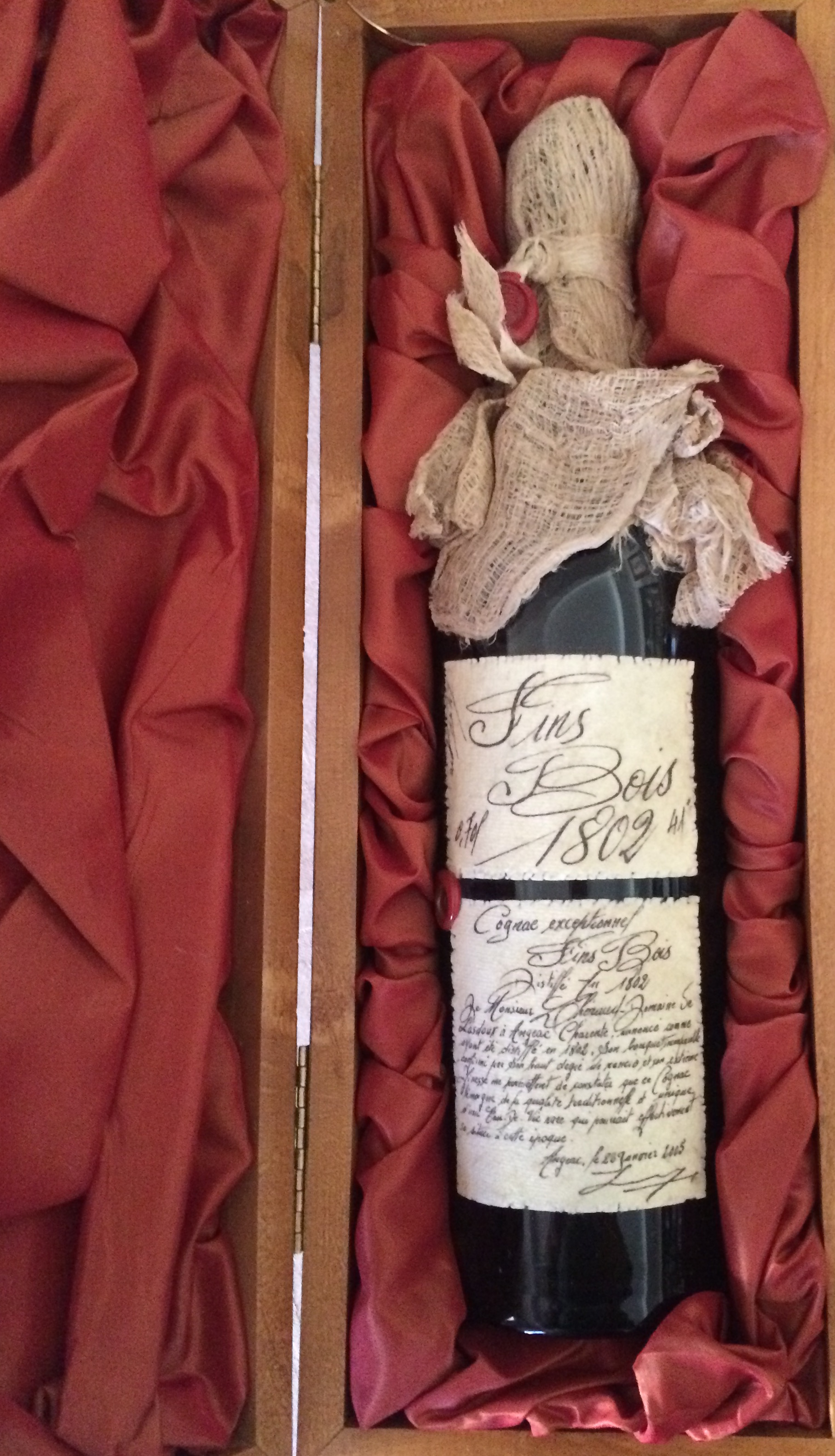 Lheraud Cognac, 1802, Fins Bois, wooden box | Леро Коньяк, 1802, Фин Буа, деревянная коробка