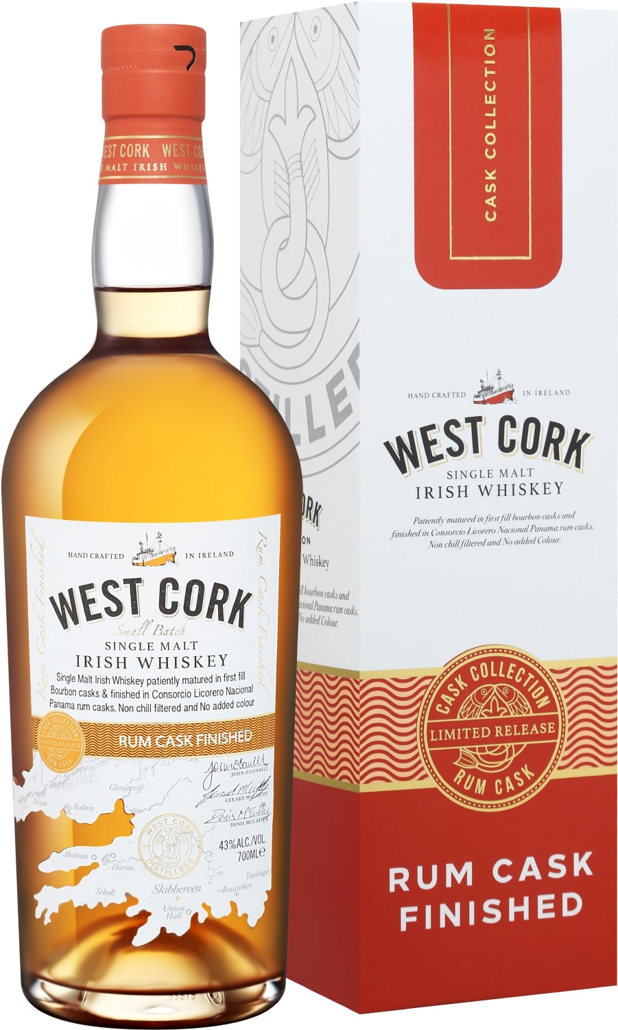 Купить West Cork Rum Cask Finished Single Malt gift box в Москве