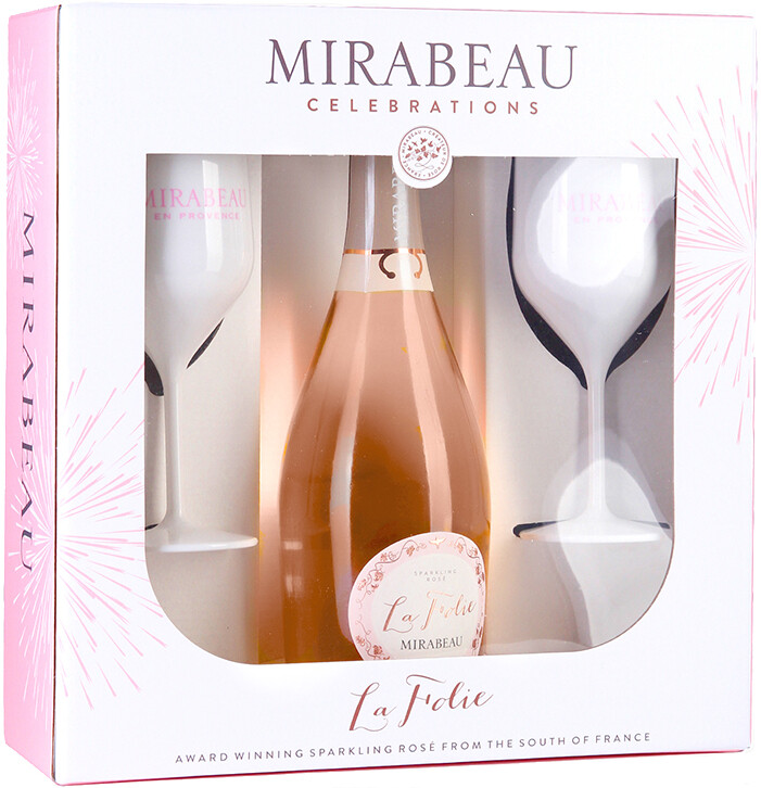 Купить Mirabeau,  La Folie, Brut gift set with 2 glasses в Москве
