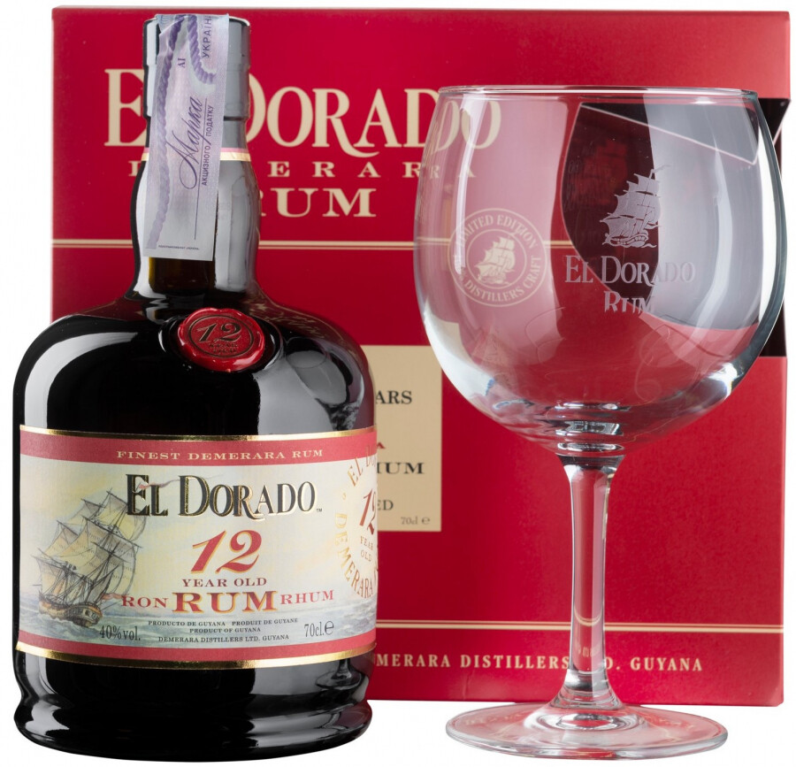 Купить El Dorado 12 Years Old gift box with glass в Москве