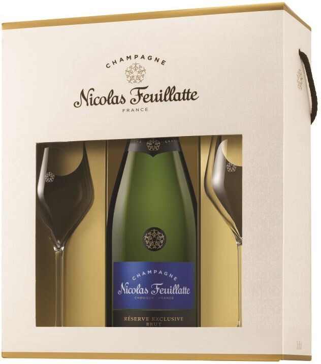 Купить Nicolas Feuillatte Reserve Exclusive Brut gift set with 2 glasses в Москве