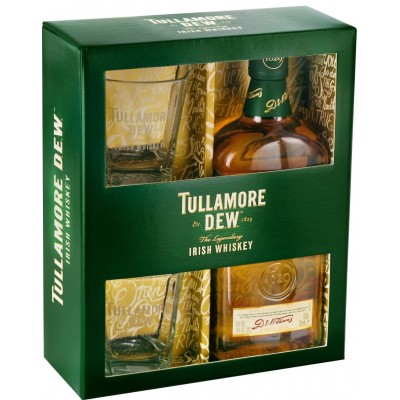 Tullamore Dew gift box with 2 glasses